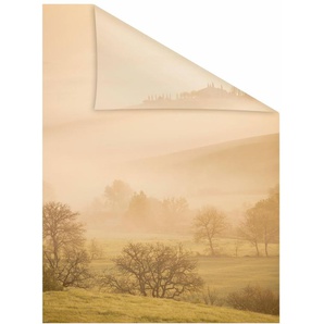 Fensterfolie LICHTBLICK ORIGINAL Toskana Fensterfolien Gr. B/L: 100 cm x 130 cm, orange (orange, grün) Fensterdekoration selbstklebend, Sichtschutz