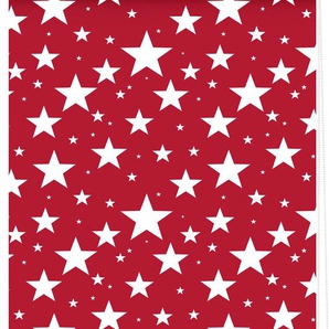 Seitenzugrollo LICHTBLICK ORIGINAL Rollo Klemmfix, ohne Bohren, Verdunkelung, Sterne Rollos Gr. 150 cm, stufenlos positionierbar, 120 cm, rot (rot, weiß) Verdunkelungsrollos