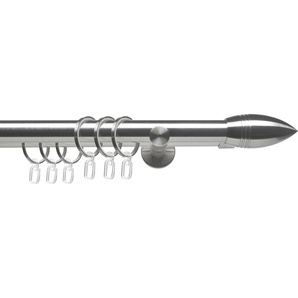 Gardinenstange LIEDECO CELBULLE01SG2L Gardinenstangen Gr. L: 160 cm Ø 25 mm, 2 läufig, silberfarben (edelstahlfarben) Gardinenstangen Wandmontage 2-läufig im Fixmaß Ø 2520 mm