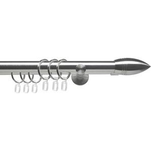 Gardinenstange LIEDECO CELBULLE02SG2L Gardinenstangen Gr. L: 120 cm Ø 25 mm, 2 läufig, silberfarben (edelstahlfarben) Gardinenstangen Wandmontage 2-läufig im Fixmaß Ø 2520 mm