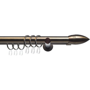 Gardinenstange LIEDECO CELBULLE02SG2L Gardinenstangen Gr. L: 160 cm Ø 25 mm, 2 läufig, braun (bronzefarben) Gardinenstangen Wandmontage 2-läufig im Fixmaß Ø 2520 mm