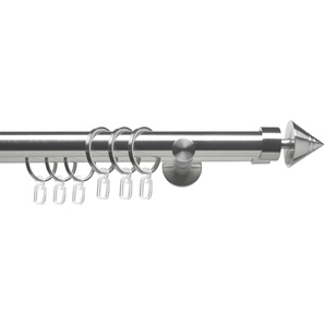 Gardinenstange LIEDECO CELKEGEL01SG2L Gardinenstangen Gr. L: 160 cm Ø 25 mm, 2 läufig, silberfarben (edelstahlfarben) Gardinenstangen Wandmontage 2-läufig im Fixmaß Ø 25 mm