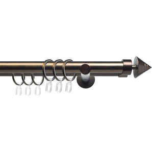 Liedeco Gardinenstange CELKEGEL01SG2L, Ø 25 mm, 2-läufig, Fixmaß, mit Bohren, verschraubt, Metall, 2-läufig im Fixmaß Ø 25 mm