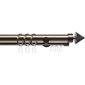 Liedeco Gardinenstange CELKEGEL02SG2L, Ø 25 mm, 2-läufig, Fixmaß, mit Bohren, verschraubt, Metall, 2-läufig im Fixmaß Ø 25 mm