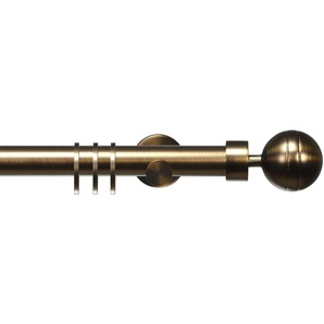 Gardinenstange LIEDECO CELKUGEL01SG1L Gardinenstangen Gr. L: 240 cm Ø 25 mm, 1 läufig, braun (bronzefarben) Gardinenstangen Wandmontage 1-läufig im Fixmaß Ø 25 mm
