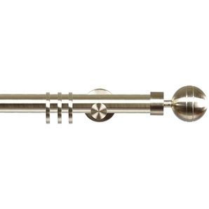 Liedeco Gardinenstange CELKUGEL01SG1L, Ø 25 mm, 1-läufig, Fixmaß, mit Bohren, verschraubt, Metall, 1-läufig im Fixmaß Ø 25 mm