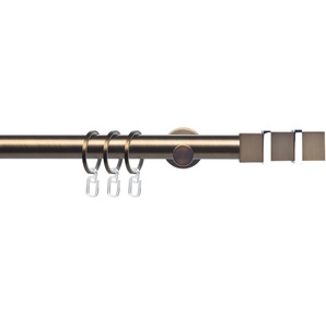 Gardinenstange LIEDECO CELQUADE01SG1L Gardinenstangen Gr. L: 120 cm Ø 25 mm, 1 läufig, braun (bronzefarben) Gardinenstangen Wandmontage 1-läufig im Fixmaß Ø 25 mm
