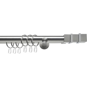 Gardinenstange LIEDECO CELQUADE01SG2L Gardinenstangen Gr. L: 120 cm Ø 25 mm, 2 läufig, silberfarben (edelstahlfarben) Gardinenstangen Wandmontage 2-läufig im Fixmaß Ø 2520 mm
