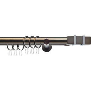 Gardinenstange LIEDECO CELQUADE01SG2L Gardinenstangen Gr. L: 160 cm Ø 25 mm, 2 läufig, braun (bronzefarben) Gardinenstangen Wandmontage 2-läufig im Fixmaß Ø 2520 mm