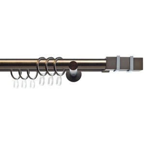 Liedeco Gardinenstange CELQUADE01SG2L, Ø 25 mm, 2-läufig, Fixmaß, mit Bohren, verschraubt, Metall, 2-läufig im Fixmaß Ø 25/20 mm