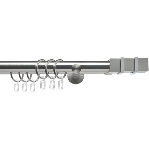 Liedeco Gardinenstange CELQUADE01SG2L, Ø 25 mm, 2-läufig, Fixmaß, mit Bohren, verschraubt, Metall, 2-läufig im Fixmaß Ø 25/20 mm
