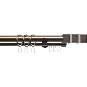 Liedeco Gardinenstange CELQUADE02SG2L, Ø 25 mm, 2-läufig, Fixmaß, mit Bohren, verschraubt, Metall, 2-läufig im Fixmaß Ø 25/20 mm