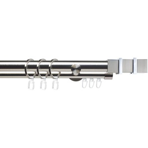 Liedeco Gardinenstange CELQUADE02SG2L, Ø 25 mm, 2-läufig, Fixmaß, mit Bohren, verschraubt, Metall, 2-läufig im Fixmaß Ø 25/20 mm