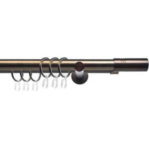 Gardinenstange LIEDECO CELZYLIN01SG2L Gardinenstangen Gr. L: 200 cm Ø 25 mm, 2 läufig, braun (bronzefarben) Gardinenstangen Wandmontage 2-läufig im Fixmaß Ø 2520 mm