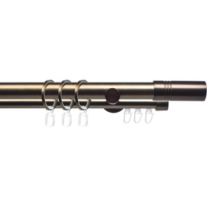 Gardinenstange LIEDECO CELZYLIN02SG2L Gardinenstangen Gr. L: 160 cm Ø 25 mm, 2 läufig, braun (bronzefarben) Gardinenstangen Wandmontage 2-läufig im Fixmaß Ø 2520 mm