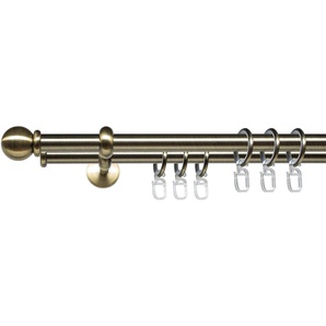 Liedeco Gardinenstange Esp Kugel, Ø 16 mm, 2-läufig, Fixmaß, mit Bohren, verschraubt, Metall, 2-läufig im Fixmaß Ø 16 mm