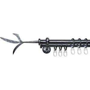 Gardinenstange LIEDECO Esp Zweig Gardinenstangen Gr. L: 240 cm Ø 16 mm, 2 läufig, silberfarben (schwarz, silber) Gardinenstangen Wandmontage 2-läufig im Fixmaß Ø 16 mm