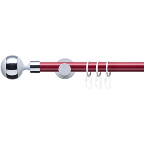 Gardinenstange LIEDECO Fertigstilgarnitur 20 mm Power Celebration Kugel mit Ring Gardinenstangen Gr. L: 240 cm Ø 20 mm, 1 St., 1 läufig, rot (rot, weiß) Gardinenstange Gardinenstangen Wandmontage Komplett, Farbkombination