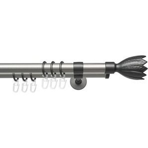 Liedeco Gardinenstange Lan Flower, Ø 20 mm, 2-läufig, Fixmaß, mit Bohren, verschraubt, Metall, 2-läufig im Fixmaß Ø 20 mm