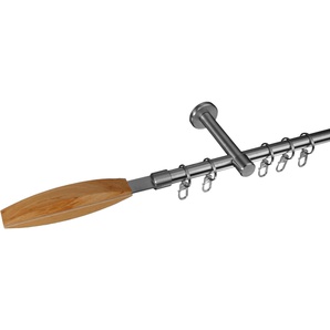 Gardinenstange LIEDECO Stil Lemvig Gardinenstangen Gr. L: 120 cm Ø 16 mm, 2 läufig, silberfarben (edelstahlfarben) Gardinenstangen Wandmontage 2-läufig im Fixmaß Ø 16 mm