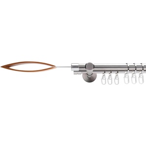 Gardinenstange LIEDECO Stil Skagen Gardinenstangen Gr. L: 120 cm Ø 16 mm, 2 läufig, silberfarben (edelstahlfarben) Gardinenstangen Wandmontage 2-läufig im Fixmaß Ø 16 mm