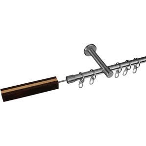Gardinenstange LIEDECO Stil Viborg Gardinenstangen Gr. L: 120 cm Ø 16 mm, 1 läufig, silberfarben (edelstahlfarben) Gardinenstangen Wandmontage 1-läufig im Fixmaß Ø 16 mm