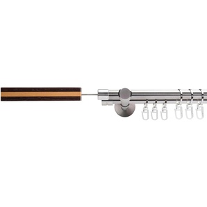 Gardinenstange LIEDECO Stil Viborg Gardinenstangen Gr. L: 120 cm Ø 16 mm, 2 läufig, silberfarben (edelstahlfarben) Gardinenstangen Wandmontage 2-läufig im Fixmaß Ø 16 mm