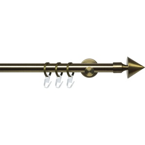 Gardinenstange LIEDECO Stilgarnitur 20 mm Blues Kegel Gardinenstangen Gr. L: 240 cm Ø 20 mm, 1 St., 1 läufig, goldfarben (messingfarben, antikgoldfarben) Gardinenstange Gardinenstangen Wandmontage Komplett