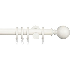 Gardinenstange LIEDECO Stilgarnitur 28 mm Kugel Gardinenstangen Gr. L: 240 cm Ø 28 mm, 1 St., 1 läufig, weiß (kalkweiß) Gardinenstange Gardinenstangen Wandmontage Komplett