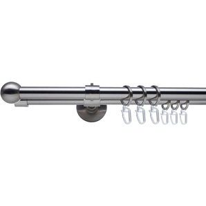 Liedeco Gardinenstange Stilgarnitur, Komplettgarnitur 16 m Kugel Set, Ø 16 mm, 2-läufig, Fixmaß, verschraubt, Eisen, Gardinenstange Komplett