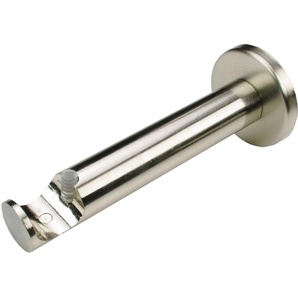 Gardinenstangenhalter LIEDECO Träger, Auflageträger 1-läufig France - 1 Stück Gardinenstangenhalterungen Gr. Länge: 12,6 cm, silberfarben (edelstahlfarben) Gardinenstangenhalter Gardinenstangenhalterungen Halter, Träger für Stangen, Rohre 20 mm