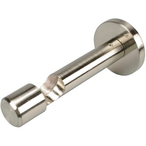 Gardinenstangenhalter LIEDECO Träger, Schraubkappenträger 1-läufig France - 1 Stück Gardinenstangenhalterungen Gr. Länge: 11,4 cm, silberfarben (edelstahlfarben) Gardinenstangenhalter Gardinenstangenhalterungen Halter, Träger für Stangen, Rohre 20 mm