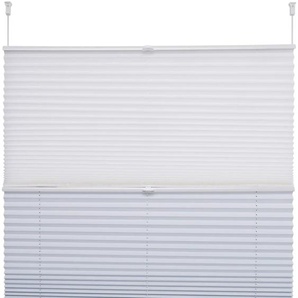 Plissee LIEDECO Day & Night Plissees Gr. 130 cm, zweiseitig verschiebbar, 75 cm, weiß Plissees ohne Bohren Plissee Faltenstore