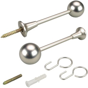 Raffhalter LIEDECO braun (chromfarben, matt) Raffhalter für Gardinenstangen Ø 16 mm
