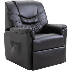 Liegesessel Schwarz Kunstleder 82x90x104 cm (BxTxH)