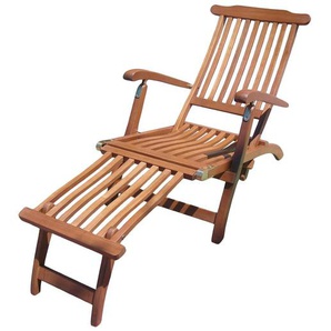 Liegestuhl Benni Massivholz Eukalyptus Braun 57 x 76 x 163cm