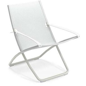 Liegestuhl Snooze in weiss - Bezug weiss Stahl/ 100% Polychlorid Emutex