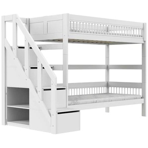 Lifetime Etagenbett mit Treppe  Breeze ¦ weiß ¦ Maße (cm): B: 257 H: 177 T: 132.0