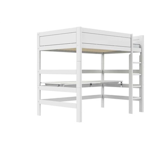 Lifetime Hochbett mit Leiter und Schreibtisch 120cm  Basis ¦ weiß ¦ Maße (cm): B: 207 H: 177 T: 132.0