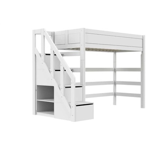 Lifetime Hochbett mit Treppe  Basis ¦ weiß ¦ Maße (cm): B: 257 H: 177 T: 132.0
