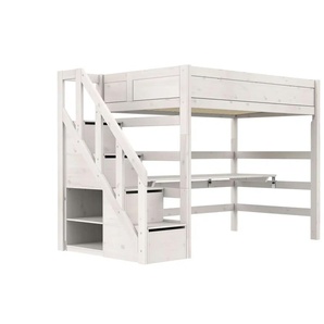 Lifetime Hochbett mit Treppe Basis ¦ weiß ¦ Maße (cm): B: 257 H: 177 T: 132.0