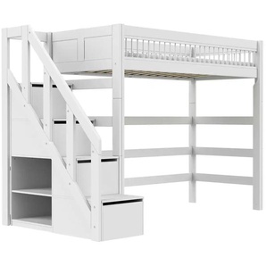 Lifetime Hochbett mit Treppe  Breeze ¦ weiß ¦ Maße (cm): B: 257 H: 177 T: 132.0