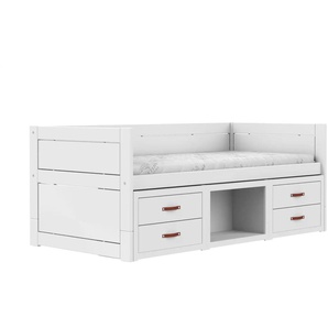 Lifetime Kojenbett mit Regalen  Basis ¦ weiß ¦ Maße (cm): B: 207 H: 83 T: 102.0