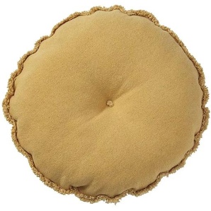 Lifetime Rundes Kissen - gelb - Materialmix - 45.0 | Möbel Kraft