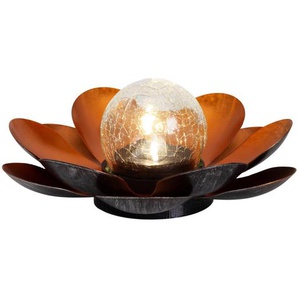 Light & More LED Solarleuchte Seerose kupfer GLO773504060