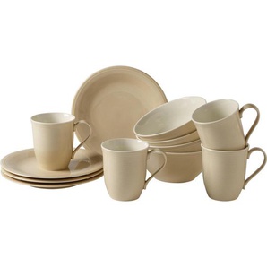 like.Villeroy & Boch Frühstücksservice Color Loop, Beige, Keramik, 12-teilig, Uni, 29x24x23 cm, Essen & Trinken, Geschirr, Geschirr-Sets,