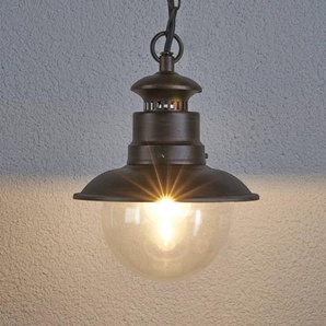 Lindby Außenhängeleuchte Eddie, rost, Metall, IP44, E27 C2104