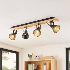 Lindby Aylis Deckenlampe, 4-flg., 82 cm, schwarz, Holz, E14 9626219