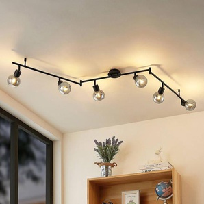 Lindby Eridia Deckenstrahler schwarz 6-fl., lang 9627856