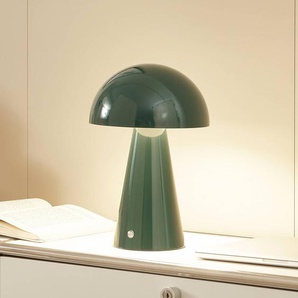 Lindby LED-Akkutischlampe Nevijo, grün, Ø20 cm, USB, Dimmer 10030087